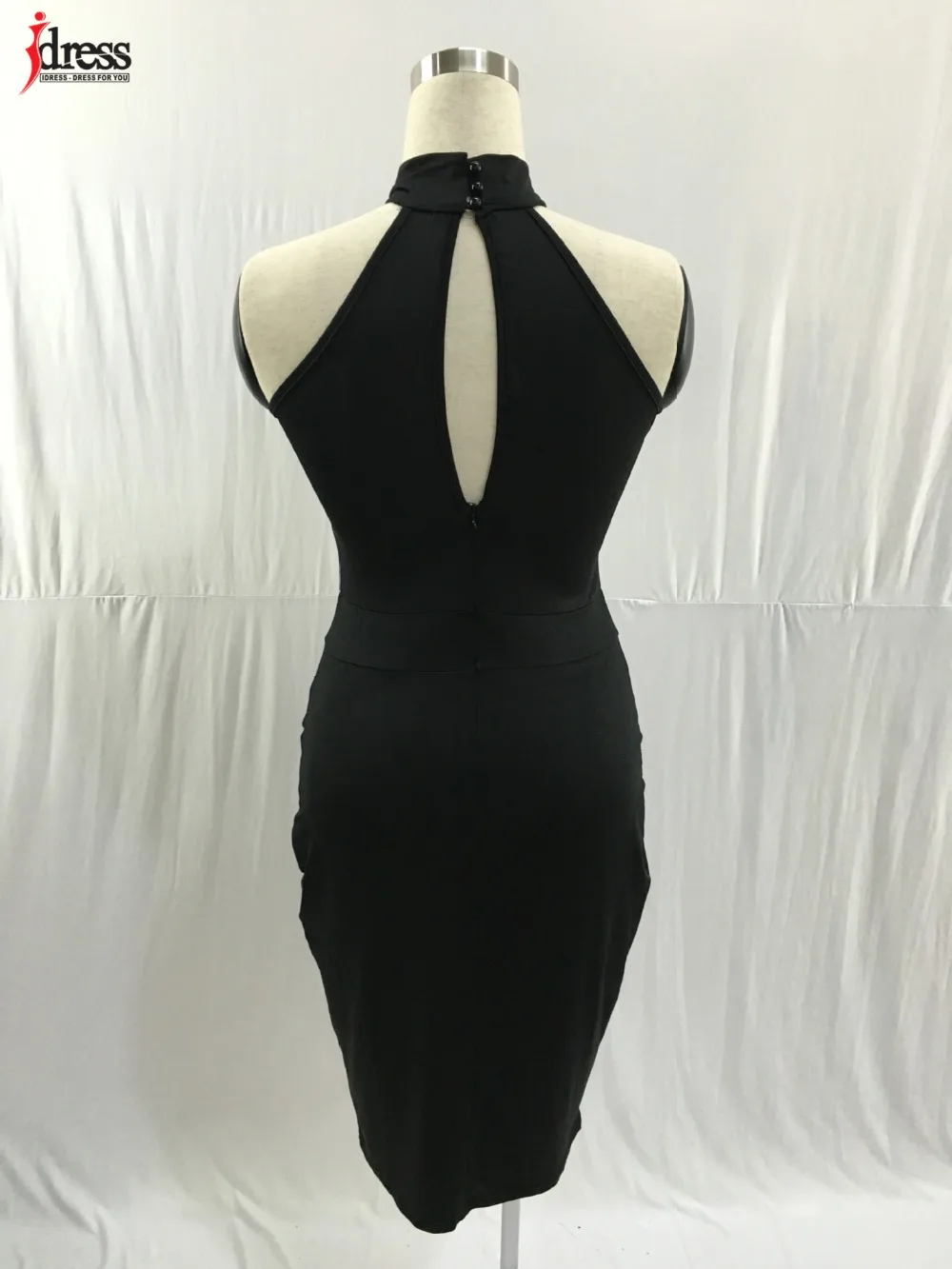 Летнее платье IDress 2017 черные сексуальные сетчатые Лоскутные облегающие платья до