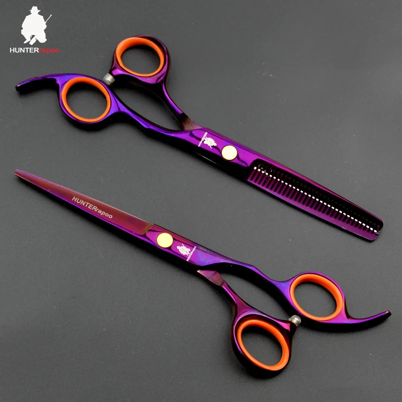 30% скидка 6 ''дюймов ножницы для волос набор HT9162 фиолетовые волосы для стрижки, прореживания шерсти ножницы Красота Парикмахерские ножницы