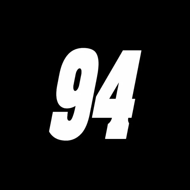 YJZT 14CM*14CM Fashion Number 94 Vinyl High quality Car Sticker Decal Black/Silver Accessories 