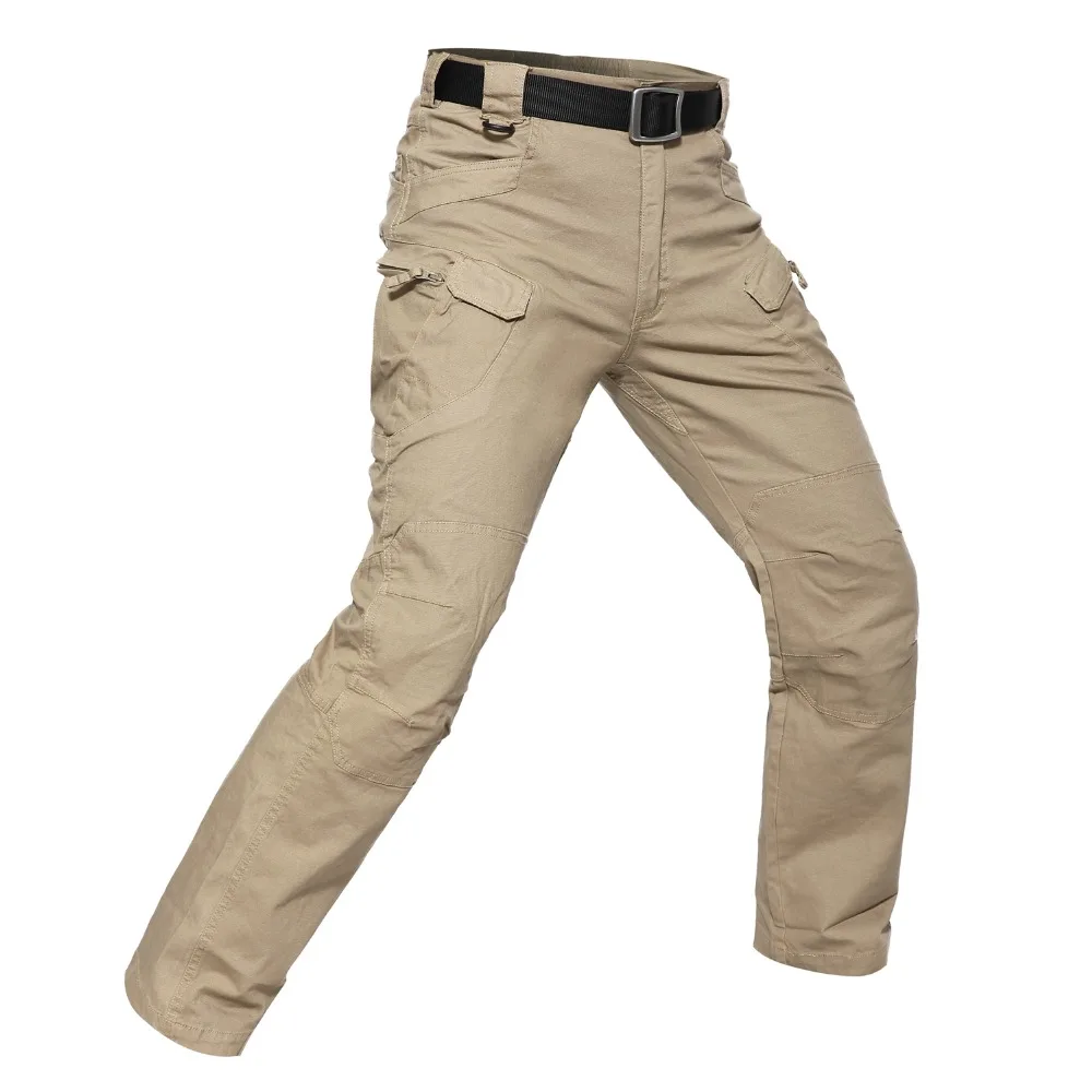 

RAY GRACE Men Casual Pants Military Male Army Tactical Combat Style Trousers Zipper Military Trousers Cargo Waterproof Pants