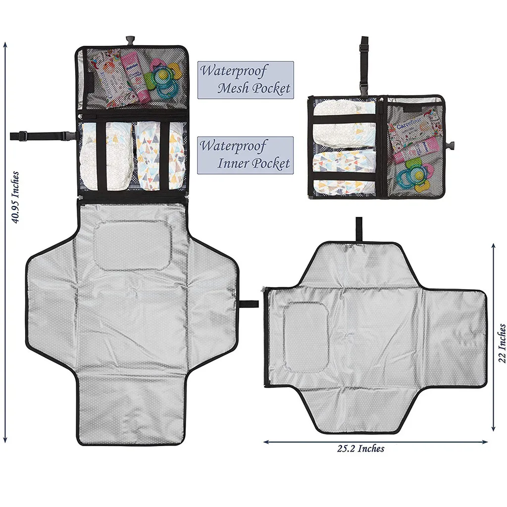 

New 3 in 1 Waterproof Changing Pad Diaper Travel Multifunction Portable Baby Diaper Cover Mat Clean Hand Folding Diaper Bag B4