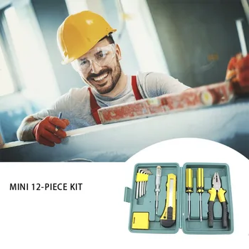 

Set Toolbox Set Tool Mini 12-Piece Tool Set Hardware Combination Toolbox Household Tool Set Multi-Function Tool Box