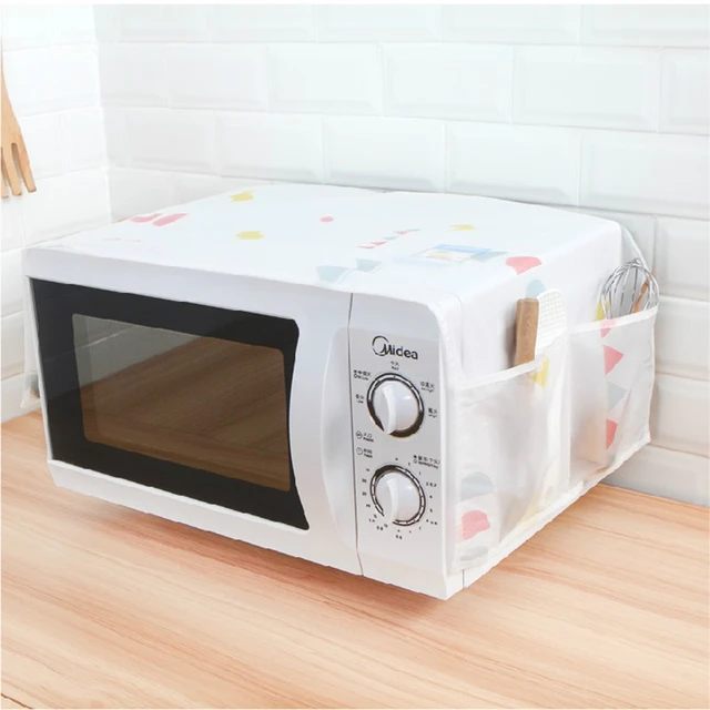 Anti-Slip Microwave Dustproof Cover Microwave Oven Top Cover Decorative  Kitchen Toaster Oven Cover with Storage Bags 