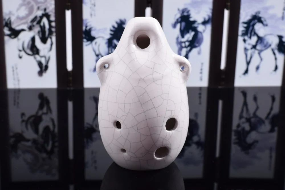 Mini Ocarina Flute Alto C Ice Crack Flute 6 Hole AC Glazed Flauta Kiln