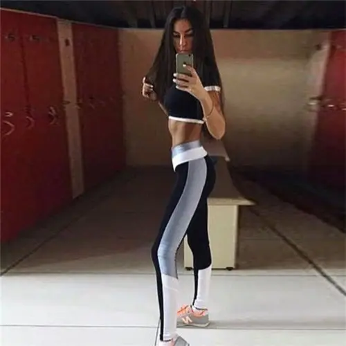 Женское для занятий йогой, бега спортивные тренировочные брюки тренировки фитнес одежда колготки спортивная одежда - Цвет: B