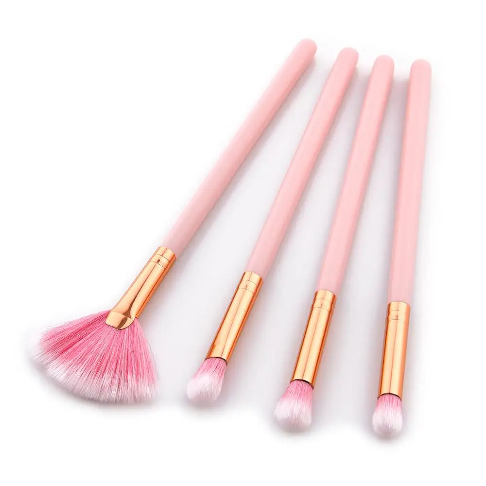 

4 pcs Professional Makeup Brushes Set Foundation Powder Eyeshadow Lip Fan Brushes Beauty Make Up Brushes Kit Cosmetics Tools