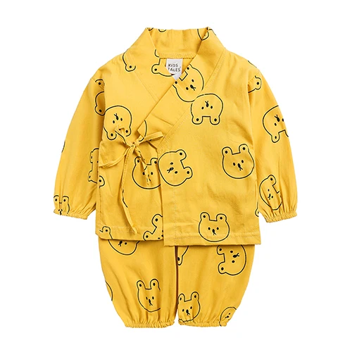 TZ656 Детская Пижама наборы детских пижам для мальчиков и девочек ночь кимоно стиль ребенок 2 шт. комплект весна и осень комплект детской одежды - Цвет: Style 04