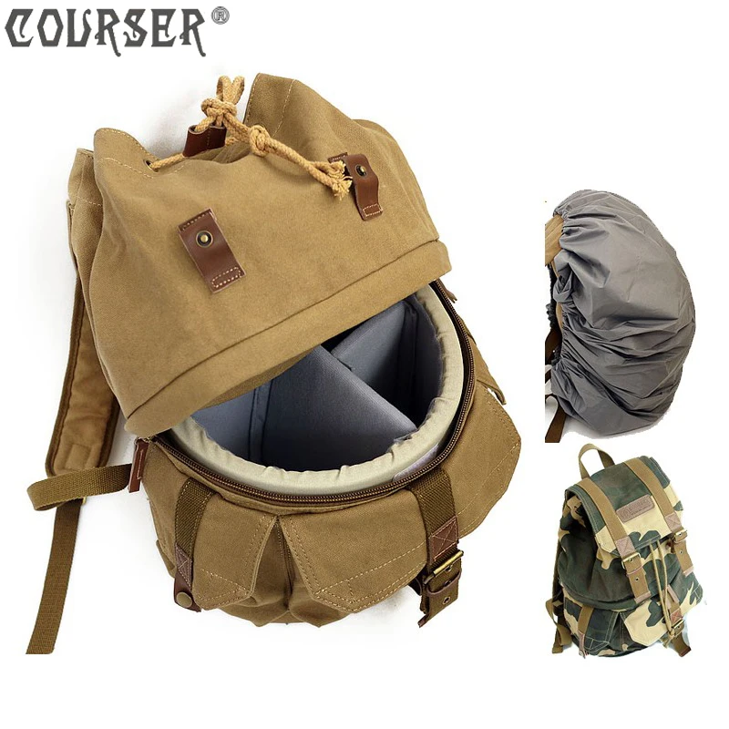 

Camera Canvas backpacks waterproof bag camera bags with free insert padded camera protection PACPF2002