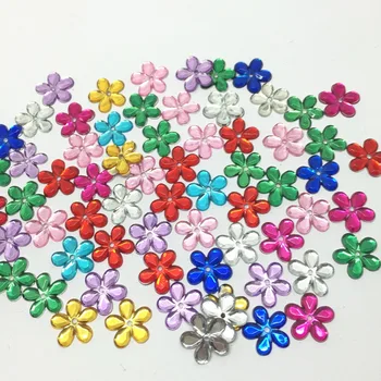 

100pcs 12MM Shiny Flower Gems Flatbacks Embellishments DIY Phone Nail Decorations Crafts 11 Colors