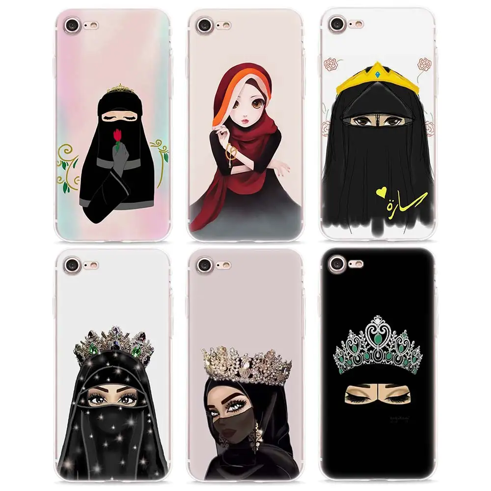 

Soft Silicone Phone case Muslim islamic gril eyes Art TPU Silicone Phone Case for Apple iPhone 8 6 6s 7 8 Plus X 5s SE