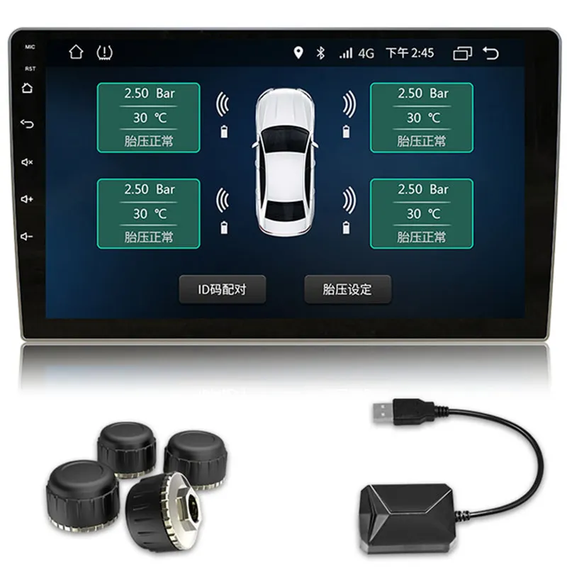 Система контроля давления в шинах Android TPMS для головного блока автомобиля