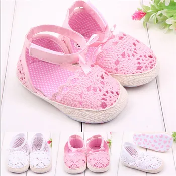 

Lovely Summer Butterfly-Knot Solid Baby Shoes First Walkers Toddler Girls Princess Shoes