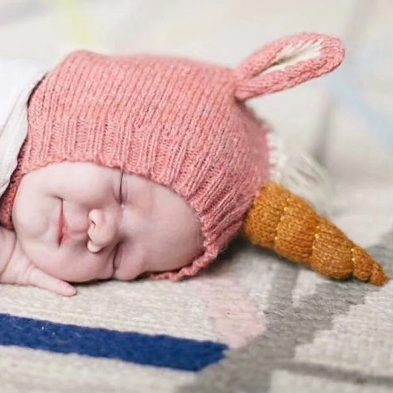 Bnaturalwell/новые милые мягкие шапочки для маленьких девочек и мальчиков; вязаная шапка с ушками; теплая шерстяная вязаная шапка с единорогом для новорожденных; аксессуары; H077D