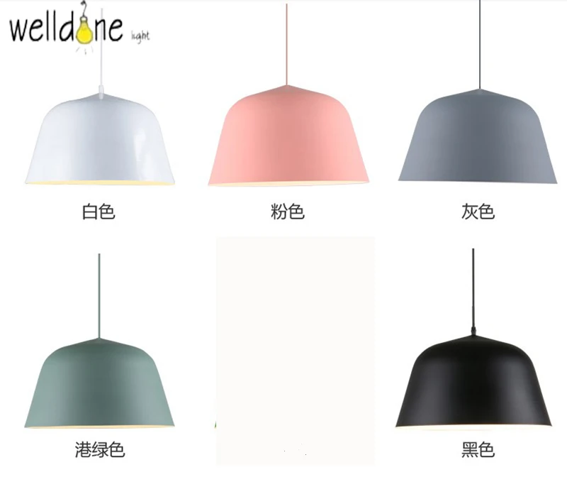 Scandinavian design Creative Colorful aluminum Creative cute suspension Pendant lamp for Master bedroom living room kitchen
