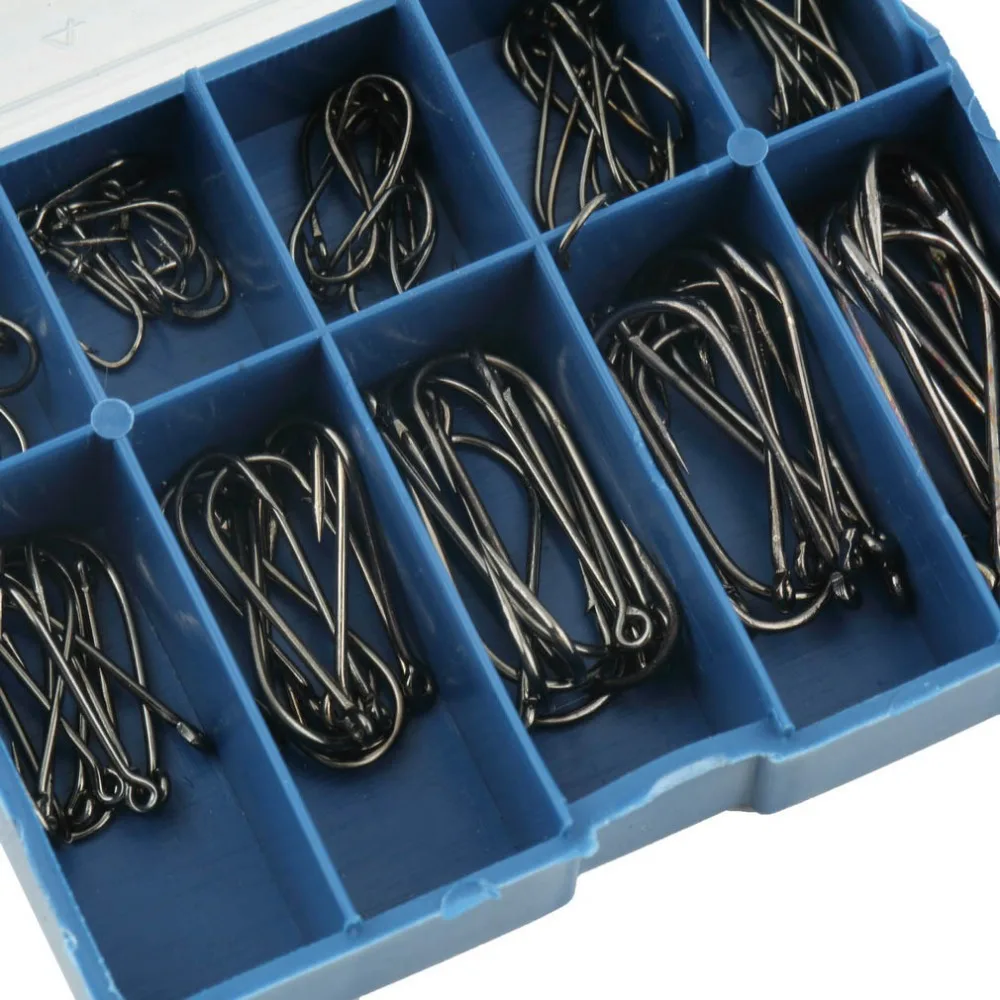 

100PCS/Pack 3# -12# Carbon Steel Fishing Hook Durable Fishhooks with Hole Carp Fishing Tackle Box Drop Shipping
