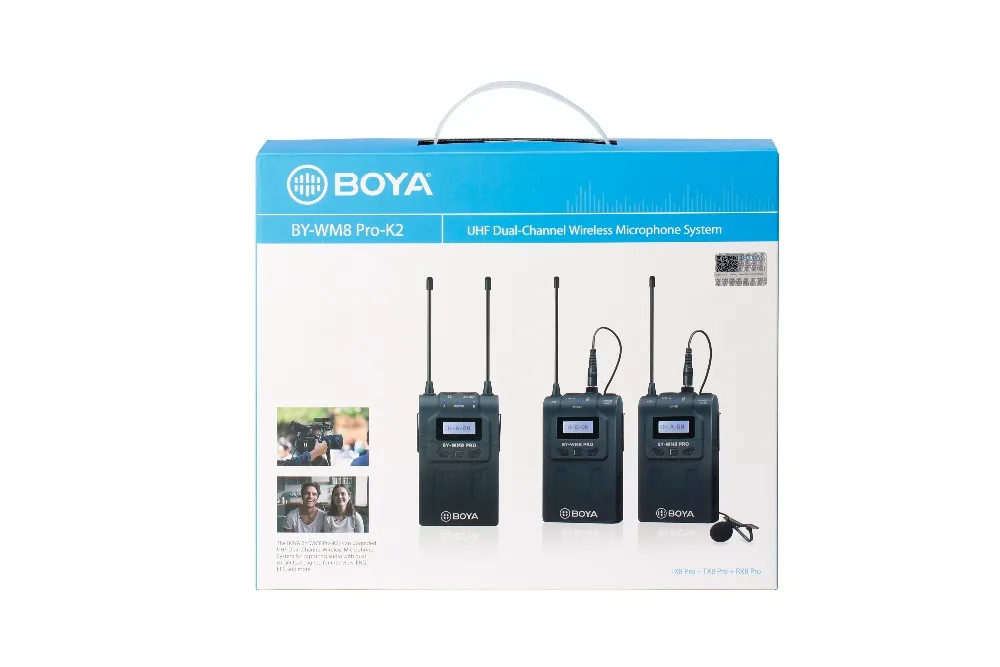 Venditore del Regno Unito-BOYA WM8 Pro-K2 Wireless Intervista Microfono Clip-on 2XTX/RX 