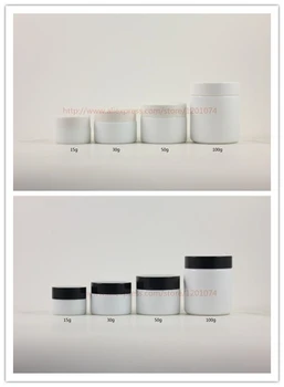 

15g/30g/50g/100g original white Glass jar with white/black plastic lid+white inner lid.cream jar,cosmetic container