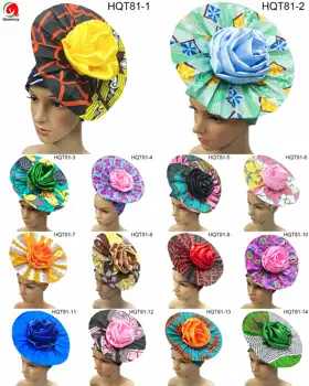 

HQT81 Beautiful African wax+satin made headwrap Elegant Nigerian turban Women's Accessories for party dating Many design