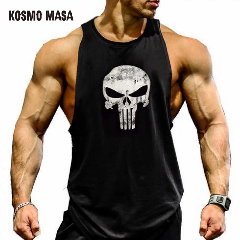 

KOSMO MASA 2018 Skull Bodybuilding Fitness Stringer Men Tank Top Golds Gorilla Wear Vest Undershirt Tank Tops MC0303