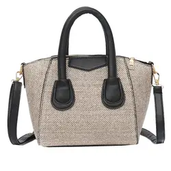 Intage женская льняная молния чистый цвет сумка через плечо сумка для рук сумка 2019 высокое качество