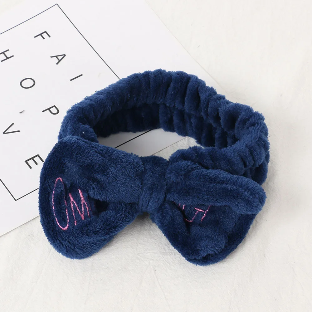 New Fashion Letter OMG Coral Fleece Soft Bow Headbands Wash Face Headband Women Girls Holder Turban Hairbands Hair Accessories - Цвет: 25