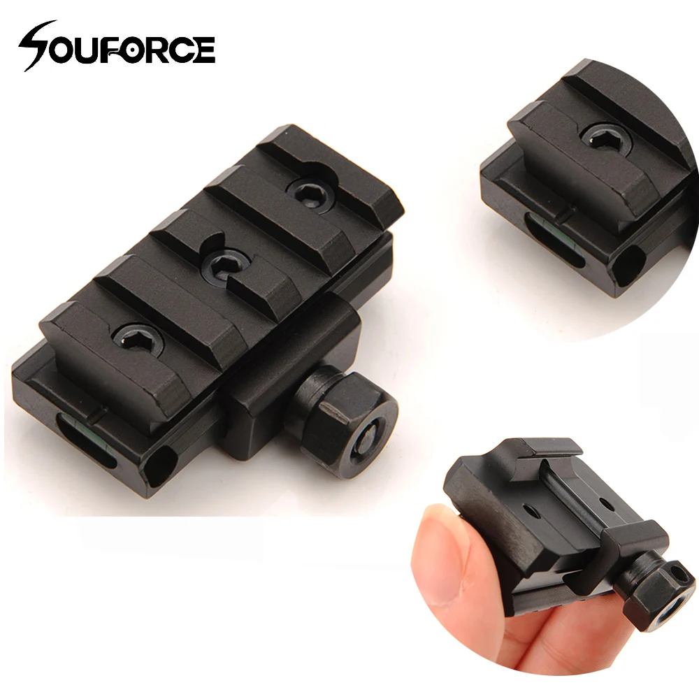 

Tactical 4 Slot Low Riser Picatinny Rail with Spirit Bubble Level Increase Level Bracket Scope Mount Base Weaver fo