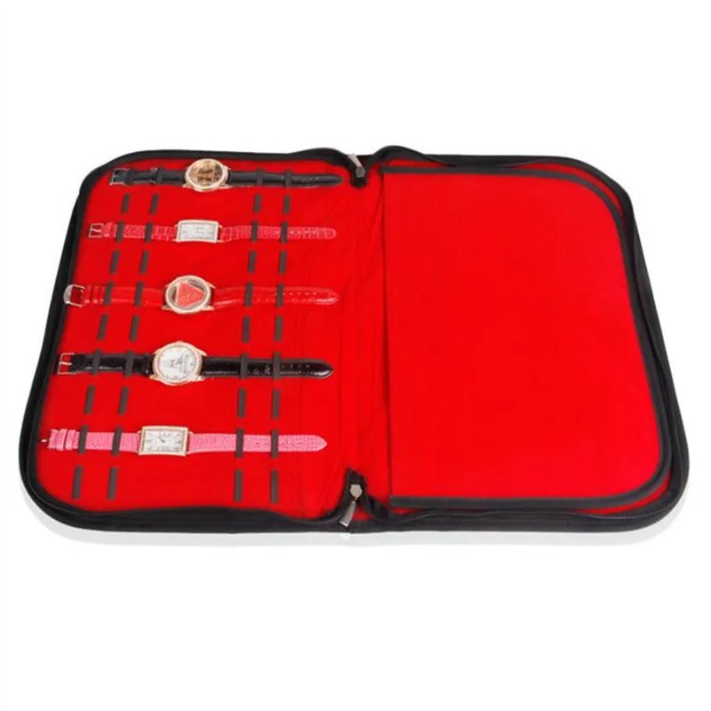 Wholesale fabric Watch Display bags Slot Case Jewelry Storage Organizer case Watch Tray Watch bag hot selling show bages Jewelry Packaging