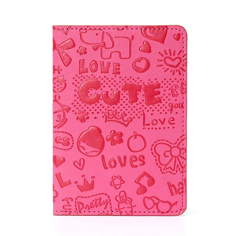 

Organizer Passport cover Leather Passport Holder-Rose Red