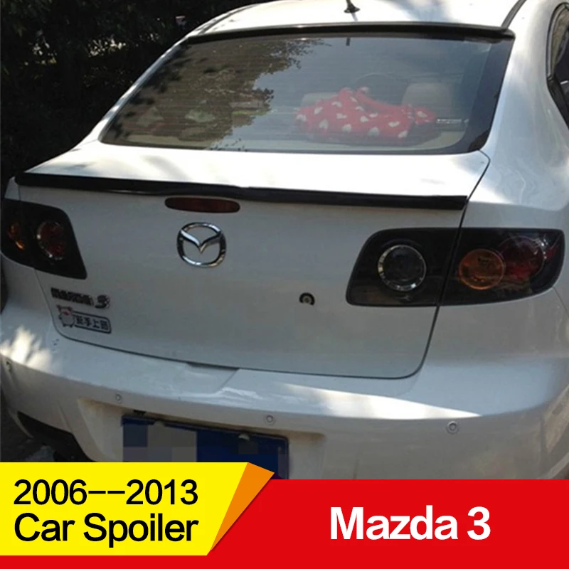 Подходит для Mazda 3, спойлер 2006 07 08 09 10 11 12 13 лет, 3 шт., полиуретановый пластик, аксессуары для автомобиля, без перфорации