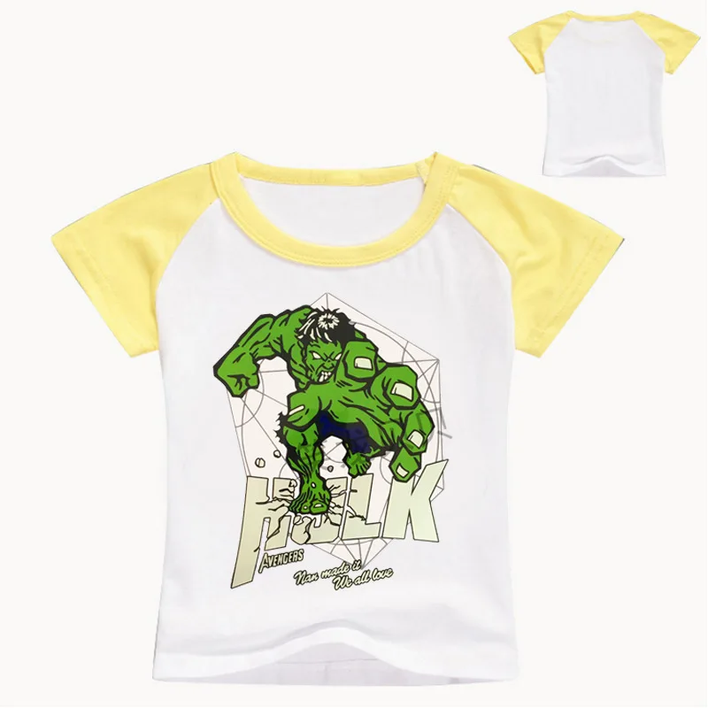 Мальчик девочка футболка Халк, Тор Человек-паук Капитан Америка союзе детская футболка Marvel подростков Тис малыш Мстители ssemble футболка