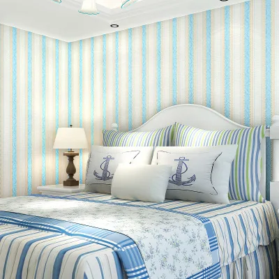 Blue Pink Striped Wallpaper Mediterranean Style Bedroom Living Room Home Decoration Wallpaper Roll Blue Pink Striped Wallpaper Mediterranean Style Bedroom Living Room Home Decoration Wallpaper Roll