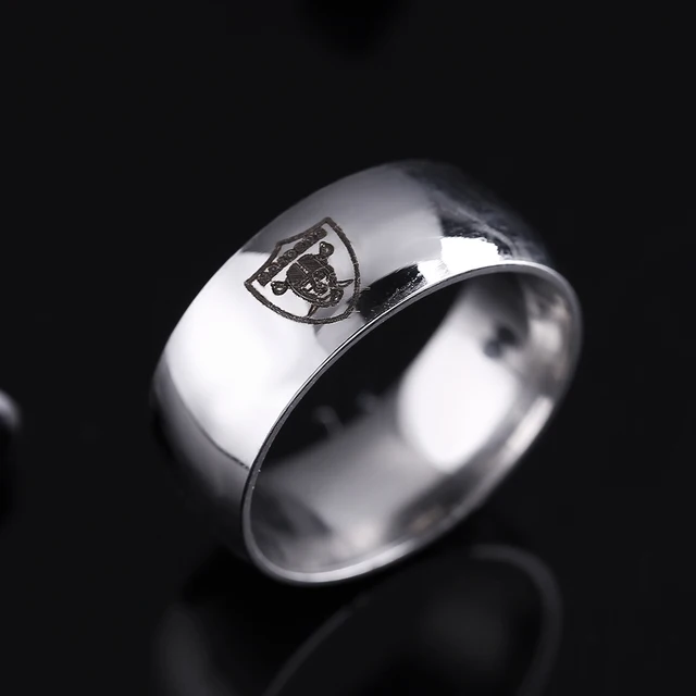 Oakland Raiders Titanium Steel Rings Men Women Unisex Jewelry Super Sports Champion Rings Charm Stainless Steel Rings