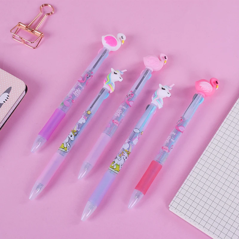 JUKUAI 1 шт./партия оригинальная цветная Шариковая ручка для студентов, пишущие ручки Kawaii единорог; Фламинго набор канцелярских