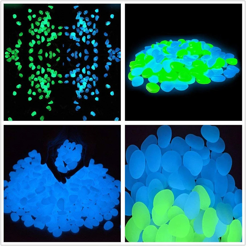 100 шт. светящиеся галечные камни для сада, аквариума, ландшафтного дизайна, свадебного декора, вечерние украшения для дома