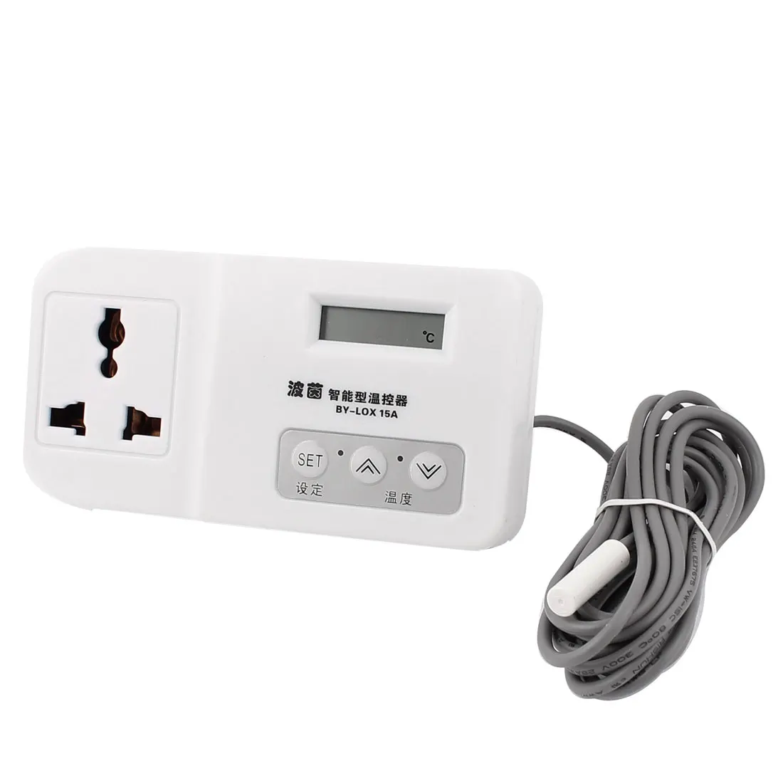 

Ac 220V Digital Thermostat Probe Sensor Temperature Controller Detect Switch White