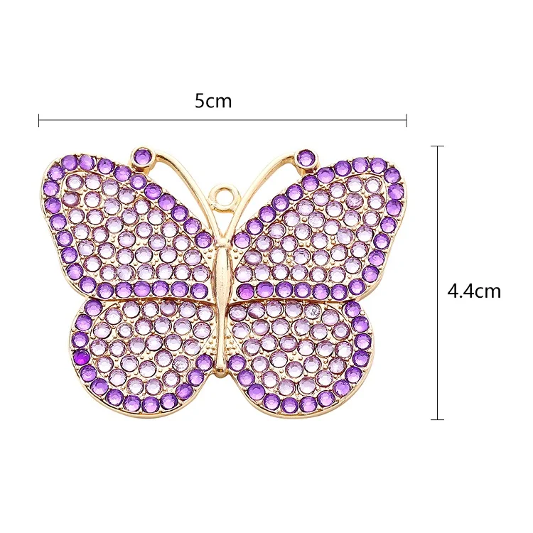 1pc Butterfly DIY животное с кристаллами узор Алмазная картина брелок специальная форма бабочка полный брелок «гаечный ключ» женский брелок со стразами автомобильный подарок - Цвет: 1pc Butterfly