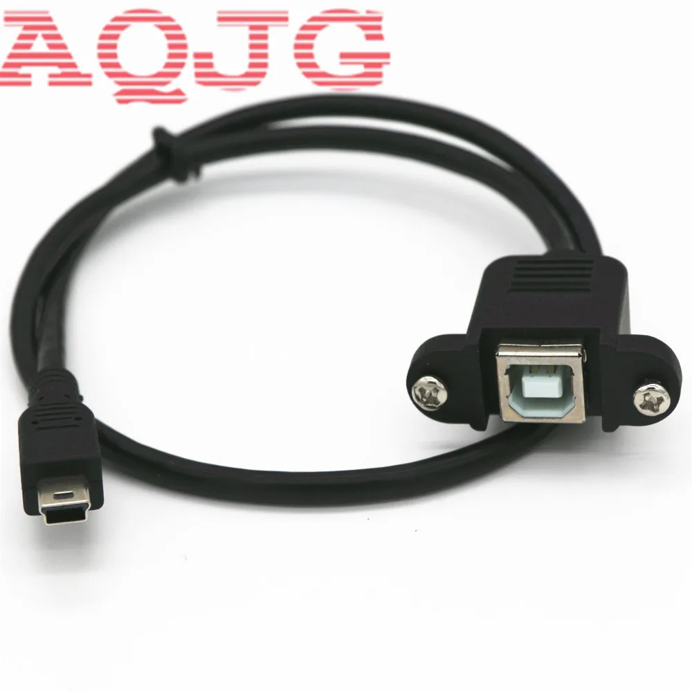 

10 шт., новинка, 50 см, USB 2,0 B гнездо принтера, Панель Крепления к USB MINI B 5 pin Мужской кабель 30 см, высокое качество, AQJG, оптовая продажа