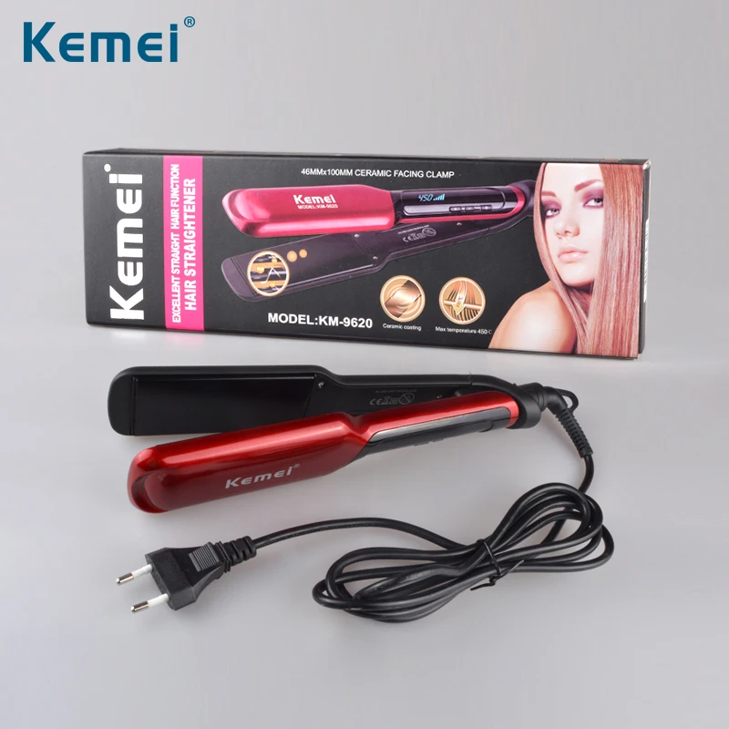Kemei-LCD-Display-Flat-Iron-Digital-Temperature-Control-Straightening-Irons-Ceramic-Hair-Straightener-120-230-Degree (4)