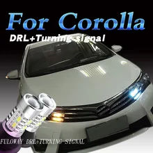 

Car-styling For Toyota Corolla 2014 15 17 LED DRL Daytime Running Lights With Turning Signal External Day Light DRL Accessories