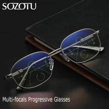SOZOTU multi-фокусное прогрессивный очки для чтения Для мужчин Для женщин дальнозоркостью диоптрий очки, мужские очки, солнцезащитные очки+ 1,0+ 1,5+ 2,0+ 2,5+ 3,0 YQ600