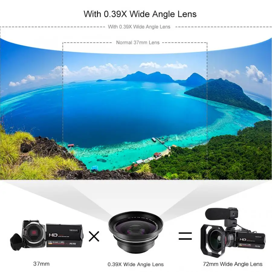 Профессиональный 3,0 в ips экран wifi 16x цифровой зум full HD 16x цифровой зум цифровая DV камера распознавание лица широкоугольный объектив