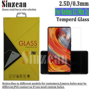 

Sinzean 50pcs For Redmi S2 Tempered Glass for Xiaomi Mix 2s Screen Protector Film in retail box 0.3mm 2.5D 9H (Full Models)