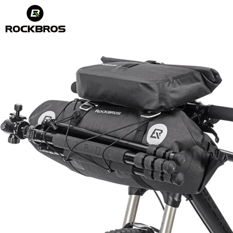 ROCKBROS водостойкие большой емкости велосипедные передние трубные мешки MTB Велоспорт Руль сумки Передняя рамка багажник велосипед pannier аксессуары