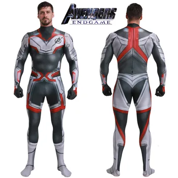 

New Avengers Endgame Quantum Realm Jumpsuit Advanced Tech Cosplay Costumes Spandex Zentai Adult Kids Superhero Fancy Dress