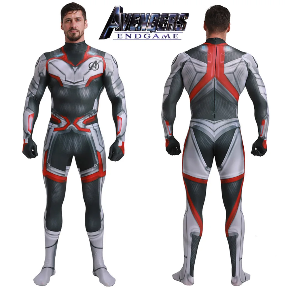 New Avengers Endgame Quantum Realm Jumpsuit Advanced Tech Cosplay Costumes Spandex Zentai Adult Kids Superhero Fancy Dress