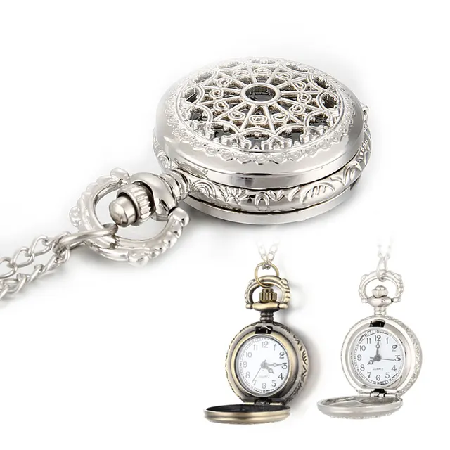 Men Pocket Watch Necklace Watch Retro Bronze Tone Round Shape Spider Web Pattern Men Pocket Watch Necklace Watch Retro Bronze Tone Round Shape Spider Web Pattern