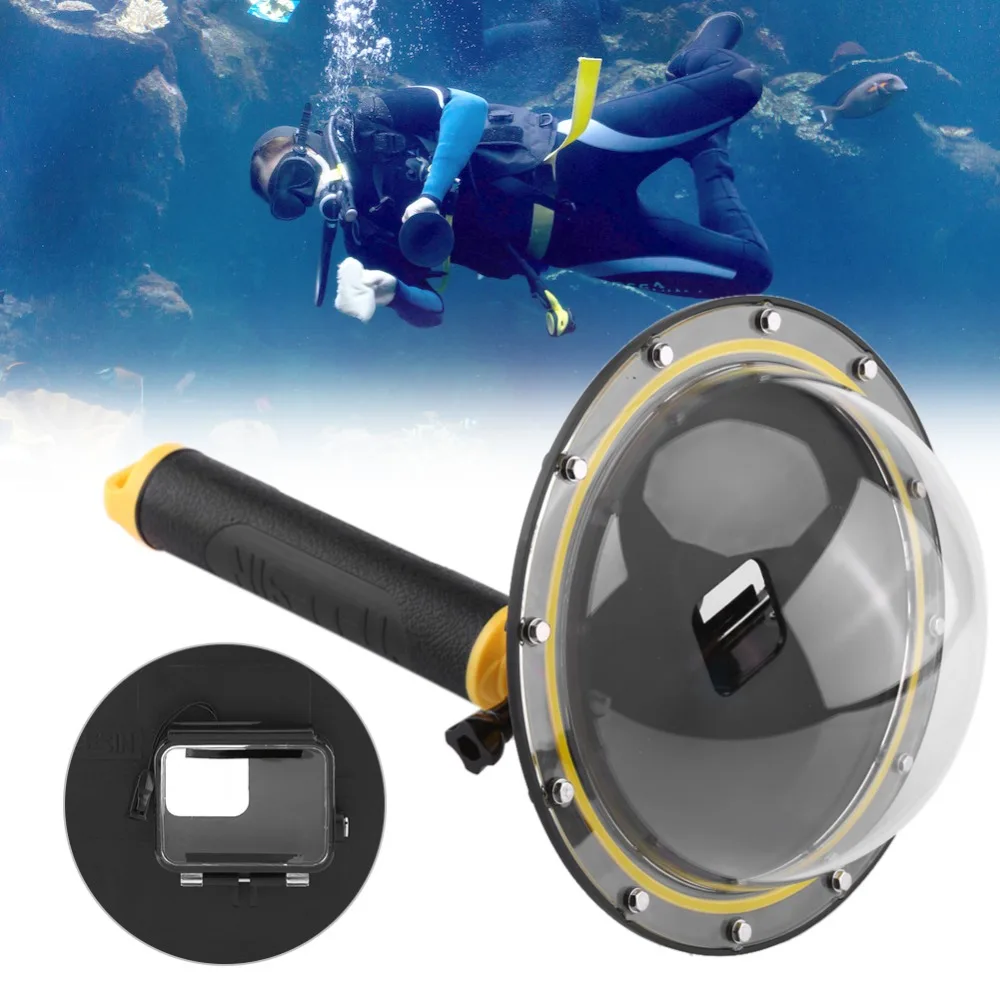 

Underwater Dome Port Diving Lens With Floating Grip Camera Cover For Gopro Hero 5 Sports Waterproof Diving Case Accessories