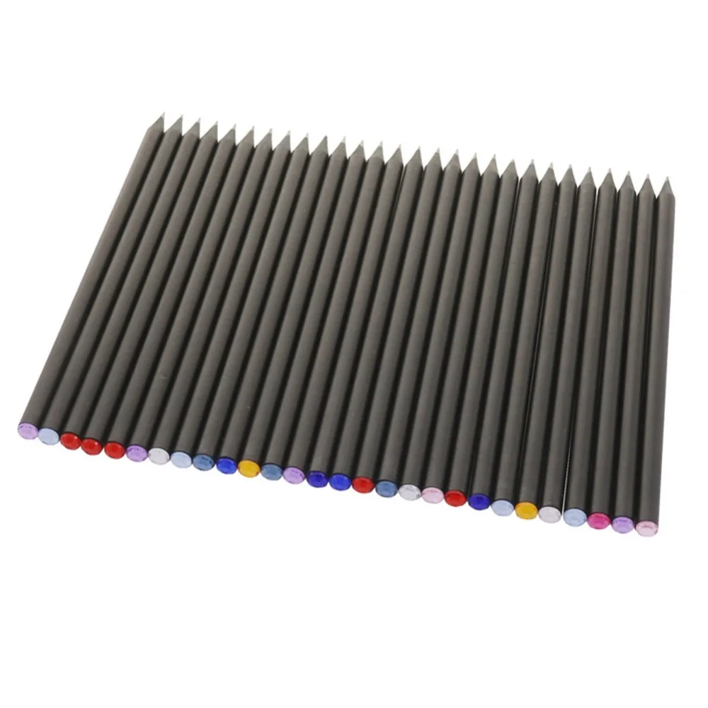 100 pcs HB Diamond Color Pencil Black Refill Stationery Supplies Drawing Supplies Cute Wooden Pencil Wholesale