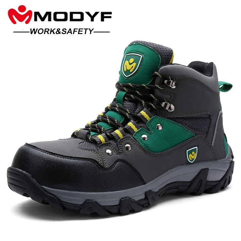 

LARNMERN Men Safety Shoes Work Steel Toe Boots Fashion Zipper Puncture Proof Special Force Tactical Desert Combat Ankle Boats