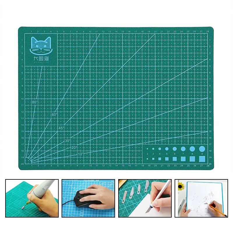

A4 Pvc Cutting Mat DIY Leather RC-6 Rotary Cutter Tools Patchwork Cowhide Double Faced Cutting Plate Double-sided Fabric Paper